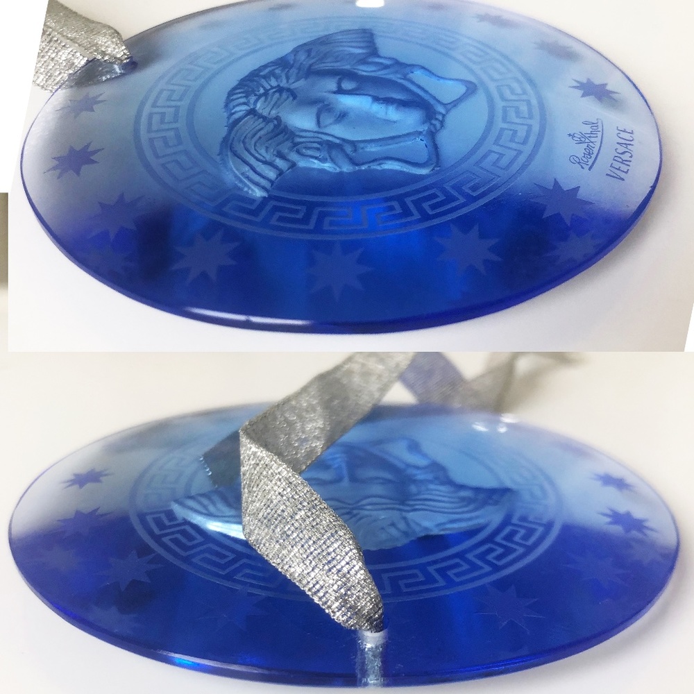 Rosenthal Versace Medusa Head Ornament Blue Crystal Home Decor - Picture 6 of 8